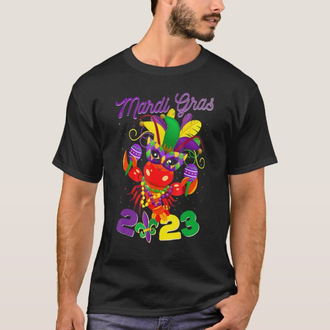 Camiseta Mardi Gras Crawfish 2023 Fleur D (Frente)