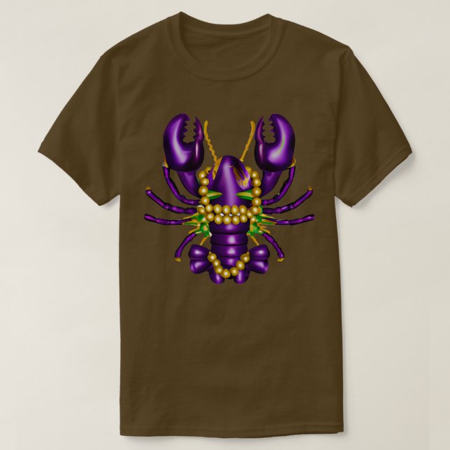 Camiseta Mardi Gras Crawfish 3 TSirt (Frente do Design)