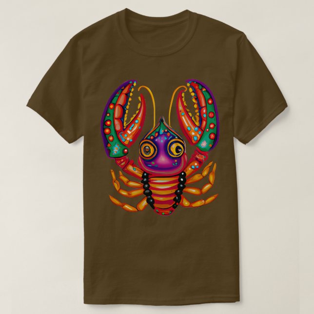 Camiseta Mardi Gras Crawfish 4 TSirt (Frente do Design)