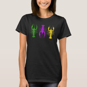 Camiseta Mardi Gras Crawfish Jester Hat Bead Tead New Orlea