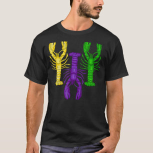Camiseta Mardi Gras Crawfish Jester Hat Bead Tead New Orlea
