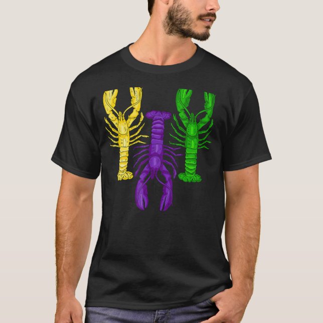Camiseta Mardi Gras Crawfish Jester Hat Bead Tead New Orlea (Frente)