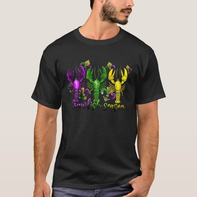 Camiseta Mardi Gras Crawfish Season Fat Terça-feira Nova Or (Frente)