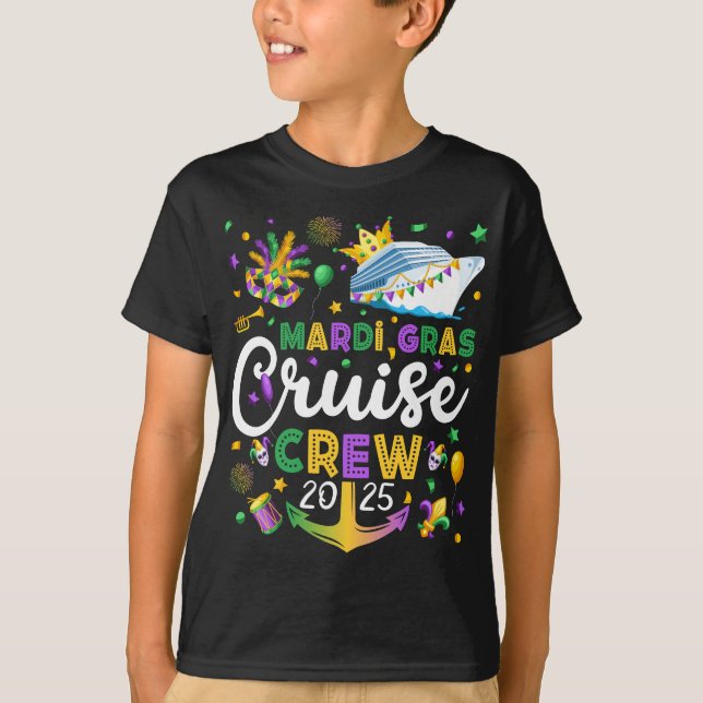 Camiseta Mardi Gras Cruise Crew 2025 Matching Boy (Frente)