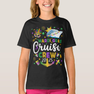 Camiseta Mardi Gras Cruise Crew 2025 Matching Girl