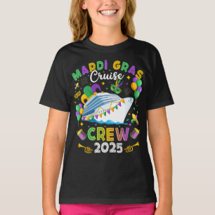 Camiseta Mardi Gras Cruise Crew 2025 Matching Girl