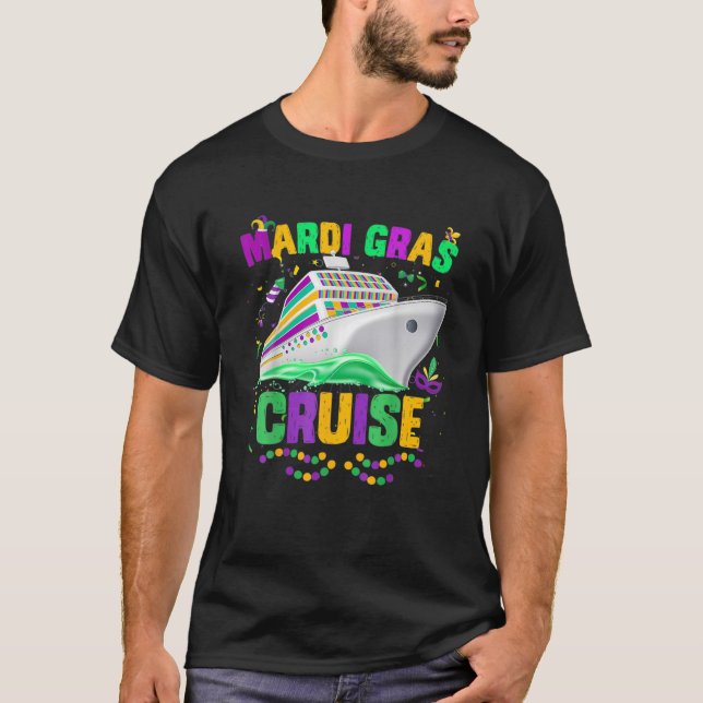 Camiseta Mardi Gras Cruise Cruising Mask Cruise Party Costu (Frente)