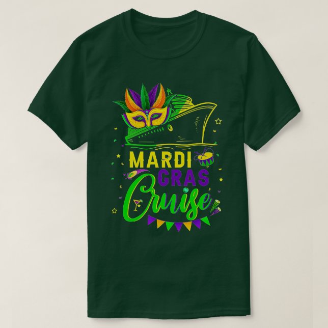 Camiseta Mardi Gras Cruise Squad 2022 Cruising Mask Cruise (Frente do Design)