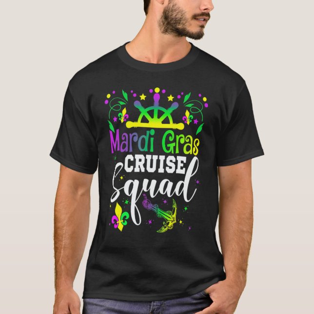 Camiseta Mardi Gras Cruise Squad Matching Family Group Crui (Frente)
