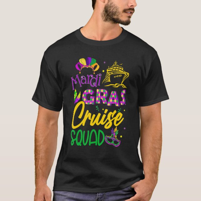 Camiseta Mardi Gras Cruise Squad Matching Group Cruising Cr (Frente)
