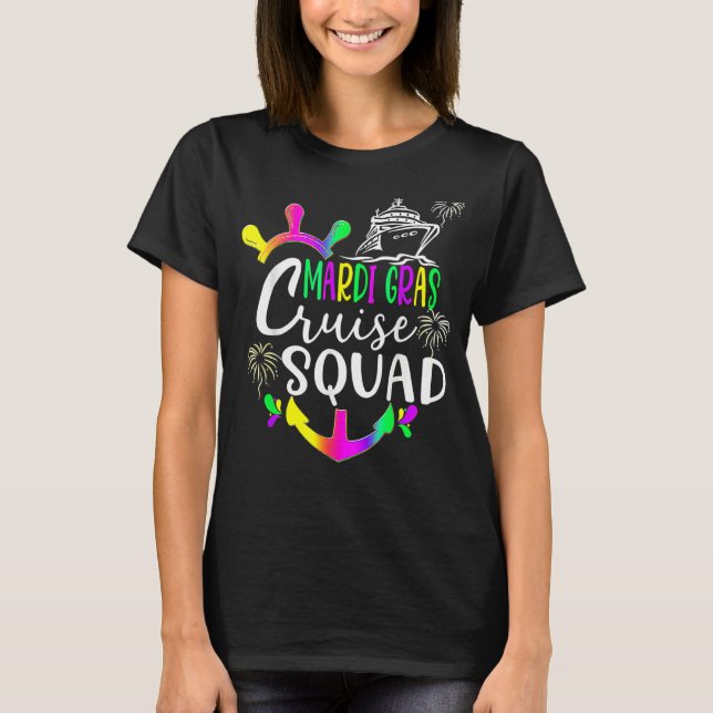 Camiseta Mardi Gras Cruise Squad Matching Group Family Vaca (Frente)