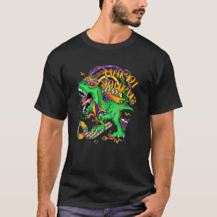 Camiseta Mardi Gras Dabbing saurus Mardi Grawr Bead Costume