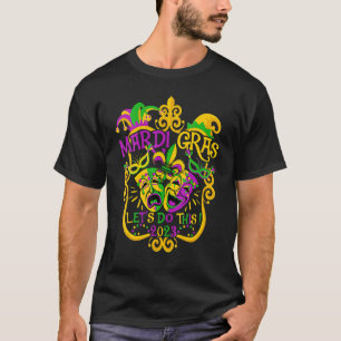 Camiseta Mardi Gras Deixa Fazer Isto 2023 Jester Hat Mask A