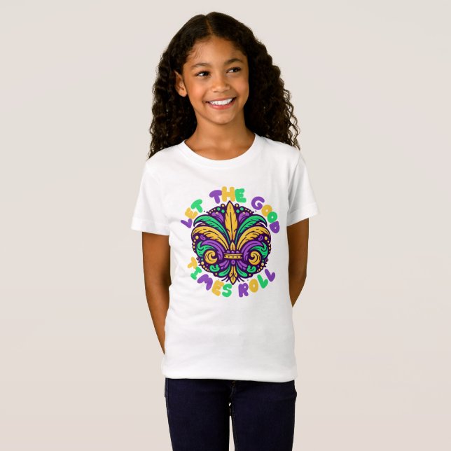 Camiseta Mardi Gras Deixe os bons tempos rolar (Frente Completa)
