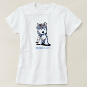 Camiseta Mardi Gras do cão Westie