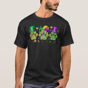 Camiseta Mardi Gras Dog Paw Print Dog Mãe Pai Pet Engraça