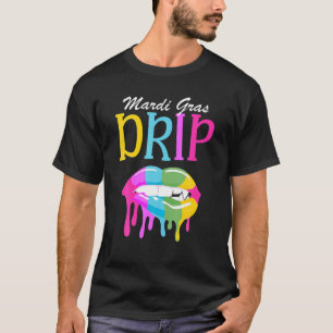 Camiseta Mardi Gras Drivers Carnaval B Lábios do Funny Para