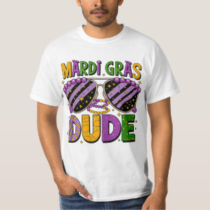 Camiseta Mardi Gras Dude – Roupa Divertida de Carn