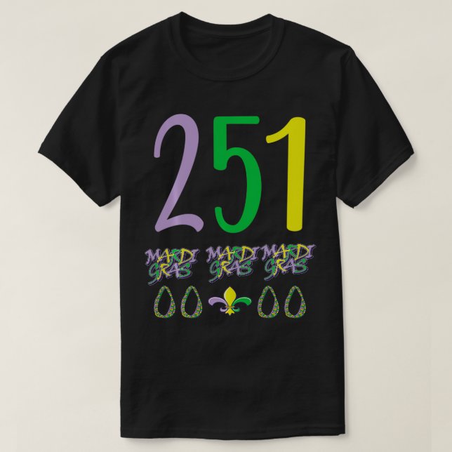 Camiseta Mardi Gras em Mobile Alabama (Frente do Design)