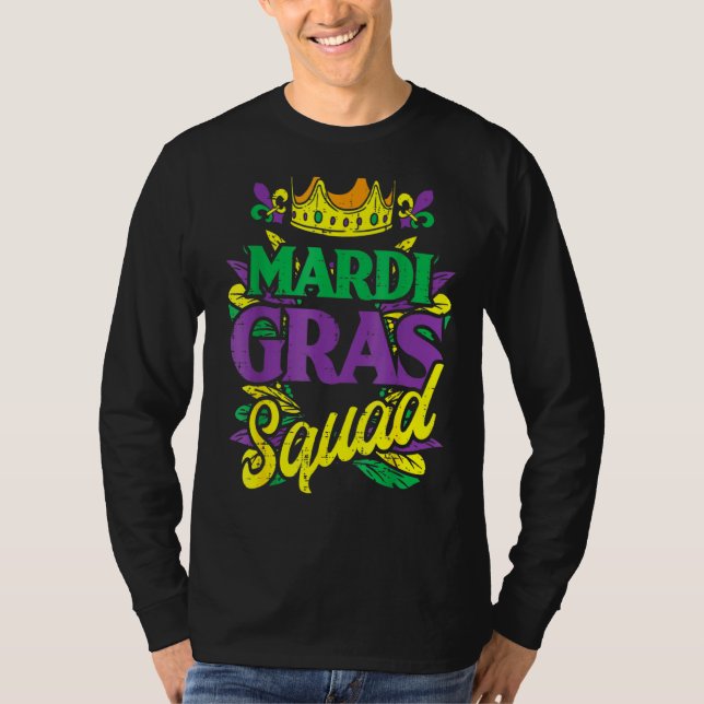 Camiseta Mardi Gras Esquadrão Funny Matando Carnaval Parada (Frente)
