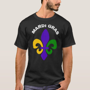 Camiseta Mardi Gras Fat Terça-Feira Fleur De Lis Carnaval 2