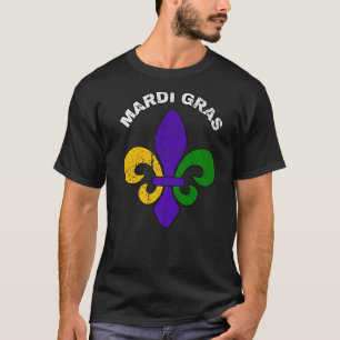 Camiseta Mardi Gras Fat Terça-feira Fleur De Lis Carnival