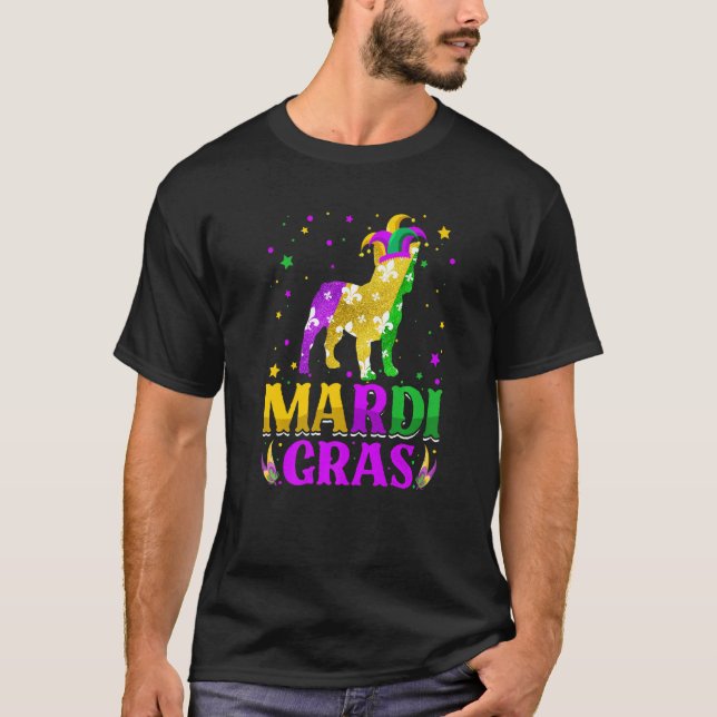 Camiseta Mardi Gras Francês Bulldog Carnival Jester (Frente)