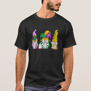 Camiseta Mardi Gras Gnomos Segurando Mask Love Mardi Gras G