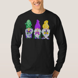 Camiseta Mardi Gras Gnomos Segurando Mask Love Mardi Gras G