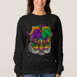 Camiseta Mardi Gras Gras Cat Face Carnaval Jester Festiv