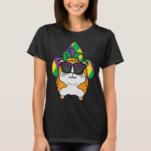 Camiseta Mardi Gras Guiné Pig Carnaval Garotas Crianças