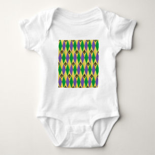 Camiseta Mardi Gras Harlequin Fleur De Lis
