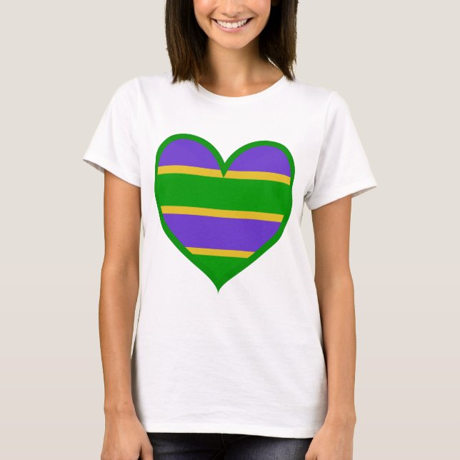 Camiseta Mardi Gras Heart (Frente)