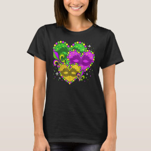 Camiseta Mardi Gras Heart Fleur De Lys - Símbolo Funny Mard