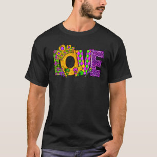 Camiseta Mardi Gras I Love Mardi Gras 2023 Miçangas