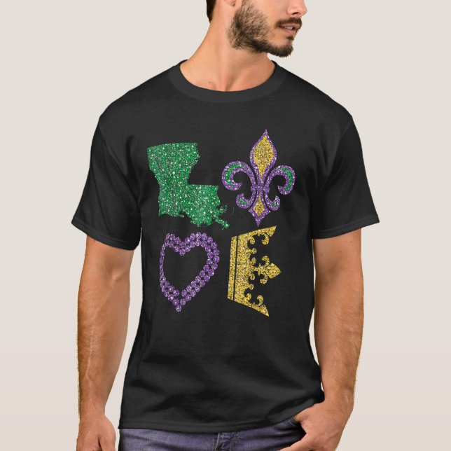Camiseta Mardi Gras I Love Mardi Gras angustiado (Frente)