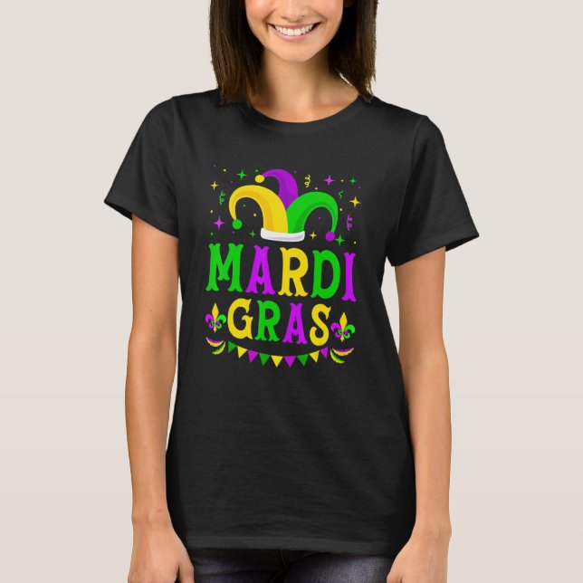 Camiseta Mardi Gras Jester Hat Funny Parade Costume Men Wat (Frente)