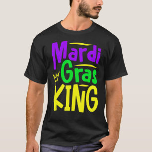 Camiseta Mardi Gras King Costume Carnaval do Carnaval Gras