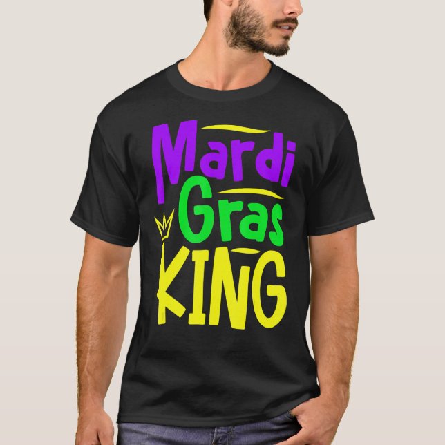 Camiseta Mardi Gras King Costume Carnaval do Carnaval Gras  (Frente)
