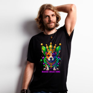 Camiseta Mardi Gras King Dog