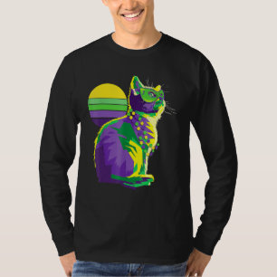 Camiseta Mardi Gras Kitten New Orleans Proprietário de Gato