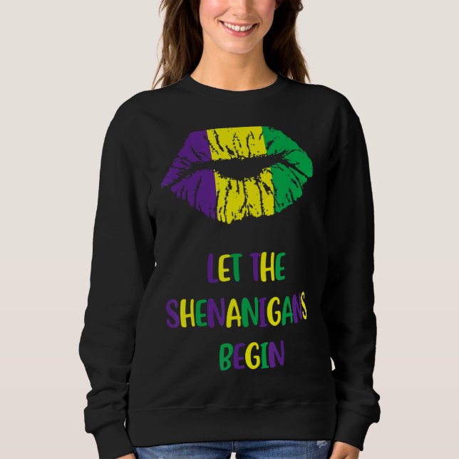 Camiseta Mardi Gras - Lábios de roupas femininas (Frente)