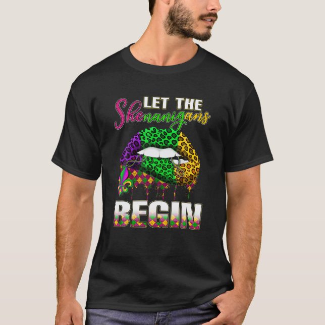 Camiseta Mardi Gras - Lábios de roupas femininas (Frente)