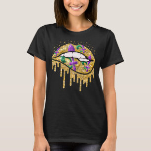 Camiseta Mardi Gras Lábios Rainha Carnaval Fleur
