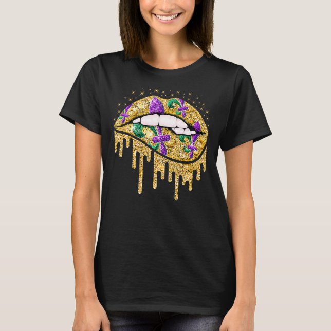 Camiseta Mardi Gras Lábios Rainha Carnaval Fleur (Frente)
