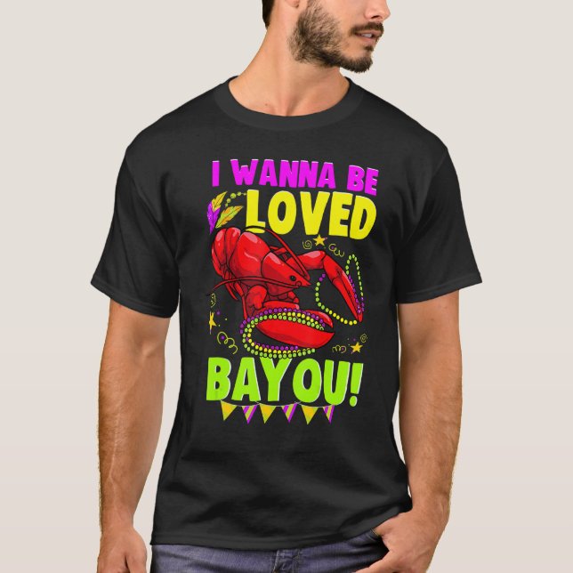 Camiseta Mardi Gras Lagosta Lagosta Crayfish Eu Quero Ser L (Frente)