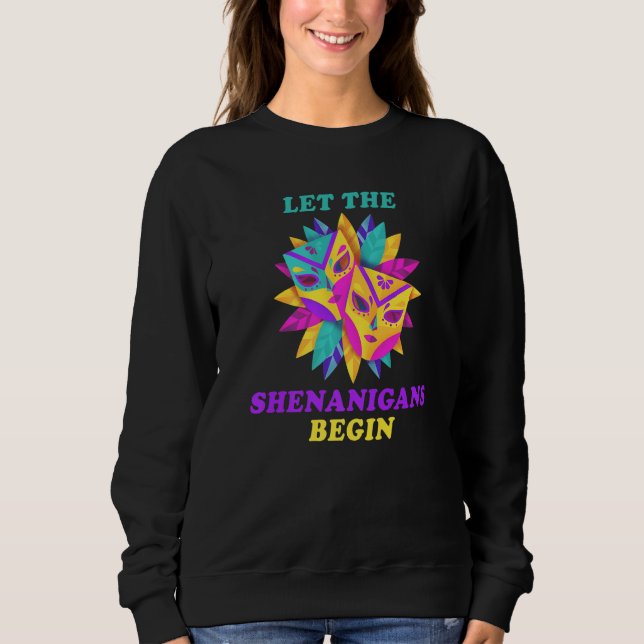 Camiseta Mardi Gras Let The Shenanigans Begin Mardi Gras Co (Frente)