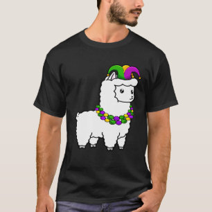 Camiseta Mardi Gras Llama Jester Odiava Homens de Nova Orle