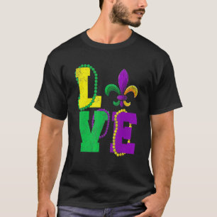 Camiseta Mardi Gras Love Vintage Fleur De Lys Roupa, Homens