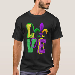 Camiseta Mardi Gras Love Vintage Fleur De Lys Roupa Men W